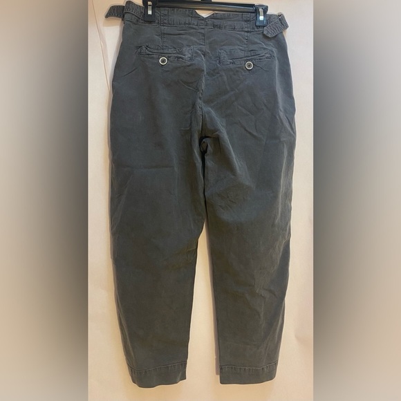 Anthropologie Side Buckle Cropped Charcoal Baggy Jeans Pants Button Fly Size 27 - Picture 2 of 9